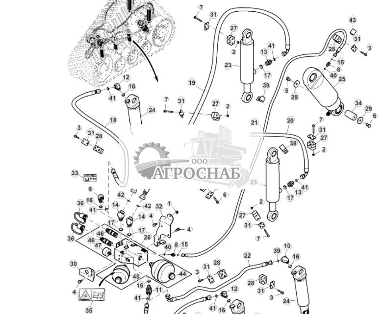 Опоры и крепления, главная рама, левая гусеница - ST832826 325.jpg